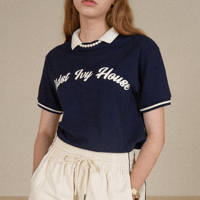 『VETEZE』 　オールドアイビークラシックカラーハーフ Tシャツ  (Navy)