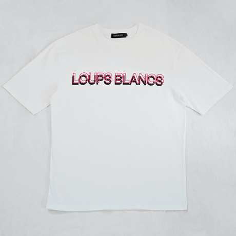 『LOUPS BLANCS』  ダブルロゴグラフィック半袖 Tシャツ (White)