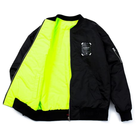 『BLACKBLOND』 リバーシブルオーバーサイズ MA1 ジャケット (Black/Neon)