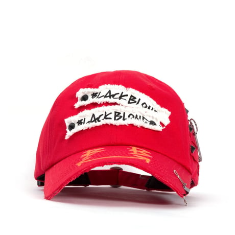 『BLACKBLOND』  ビッグスマイルパッチロゴキャップ (Red)