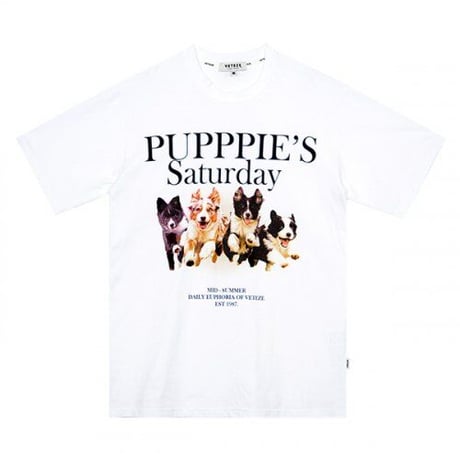 『VETEZE』 　パピーランサタデーハーフ Tシャツ  (White)