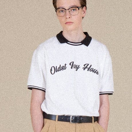 『VETEZE』 　オールドアイビークラシックカラーハーフ Tシャツ  (White)