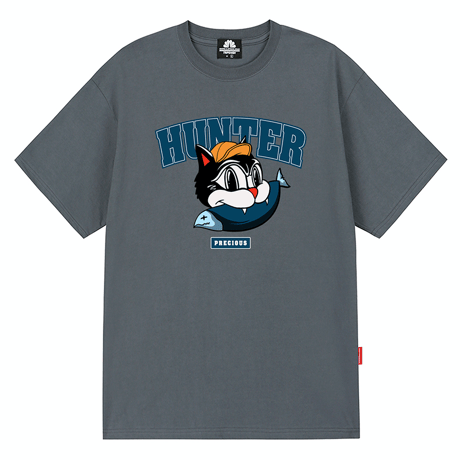 『TRIPSHION』 　ハンターキャットグラフィック Tシャツ (Grey)