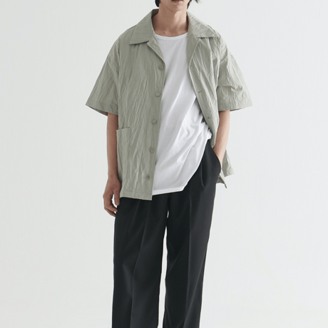 『 BY:L 』    ナイロンクリンクルオーバーシャツ (Grey)