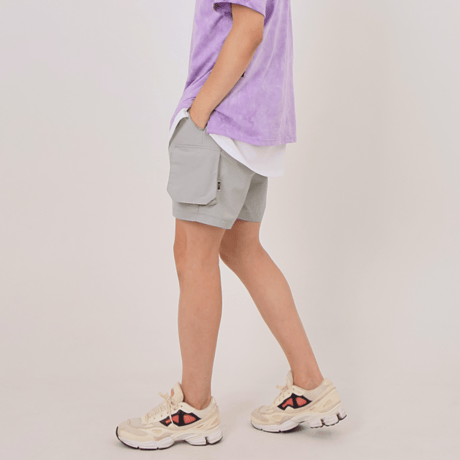 『 BY:L 』    マルチポケットカーゴショートパンツ (Grey)