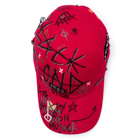 『BLACKBLOND』  プレートロゴモンスターキャップ  (Red)