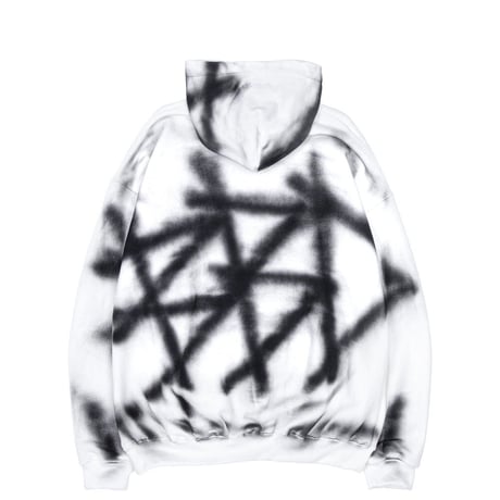 『BLACKBLOND』  sprayed custom hoodie (White)