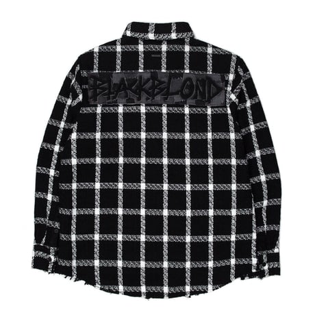 『BLACKBLOND』　ヒストリーデニムパッチワークプラッドツイード (Black)