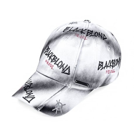 『BLACKBLOND』  ディスオーダーグラフィティーロゴキャップ (White)