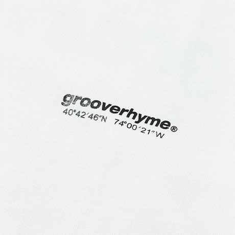 『grooverhyme』 　NYC ロケーションロングスリーブ Tシャツ (White)