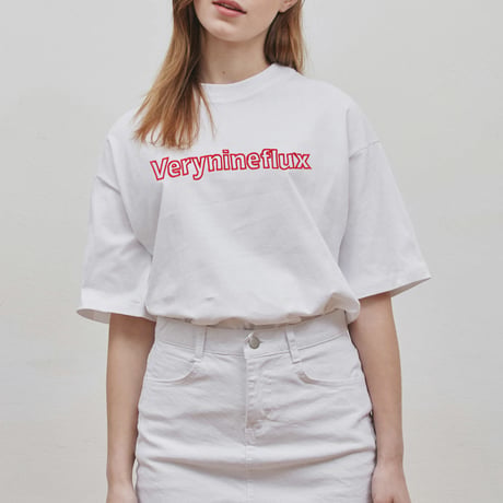 『Verynineflux』  ダイアゴナル Tシャツ (White)