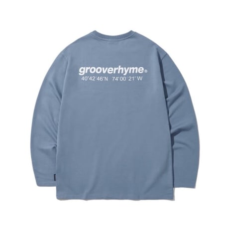 『grooverhyme』 　NYC ロケーションロングスリーブ Tシャツ (Blue)