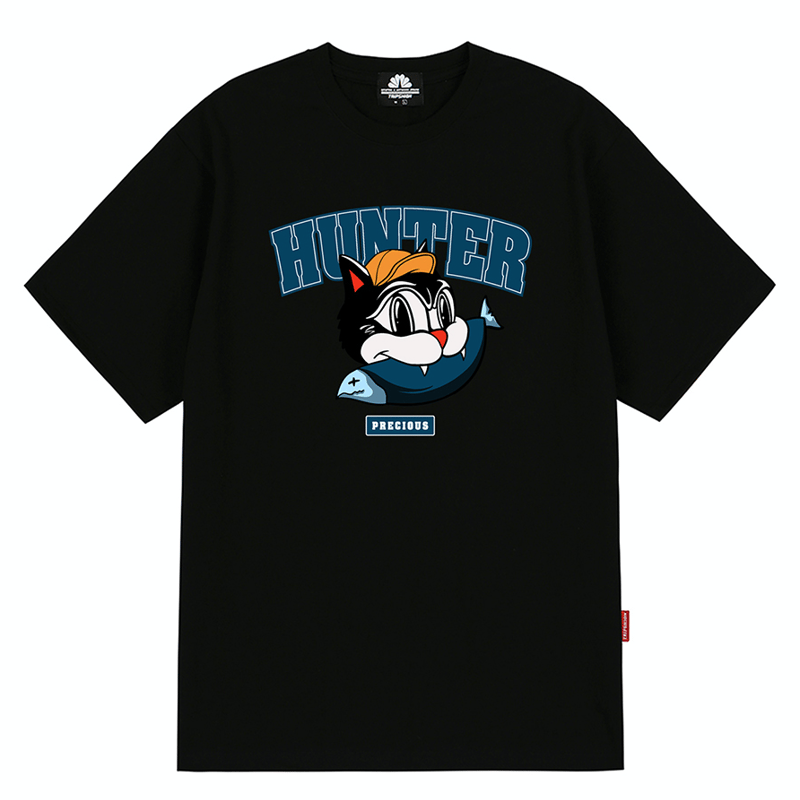 TRIPSHION』 ハンターキャットグラフィック Tシャツ (Black