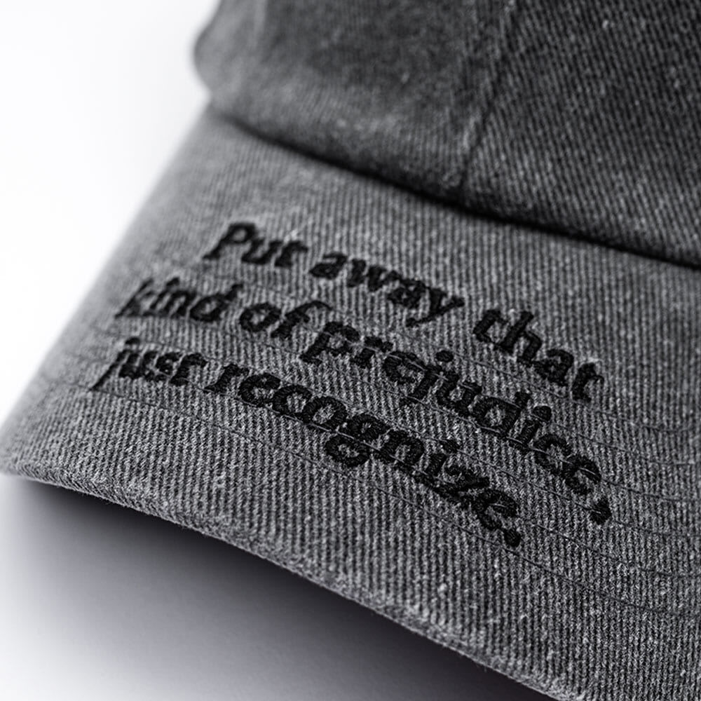 BLACKBLOND』 スローガンロゴデニムキャップ (Dark Gray) | 6LJS