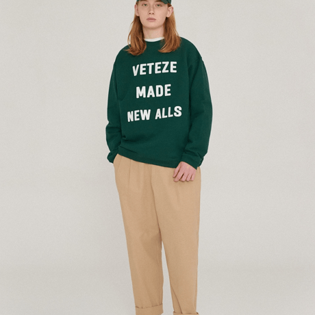 『VETEZE』 　ビッグメードスウェット (Green)