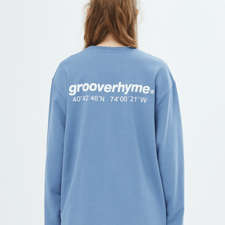 『grooverhyme』 　NYC ロケーションロングスリーブ Tシャツ (Blue)