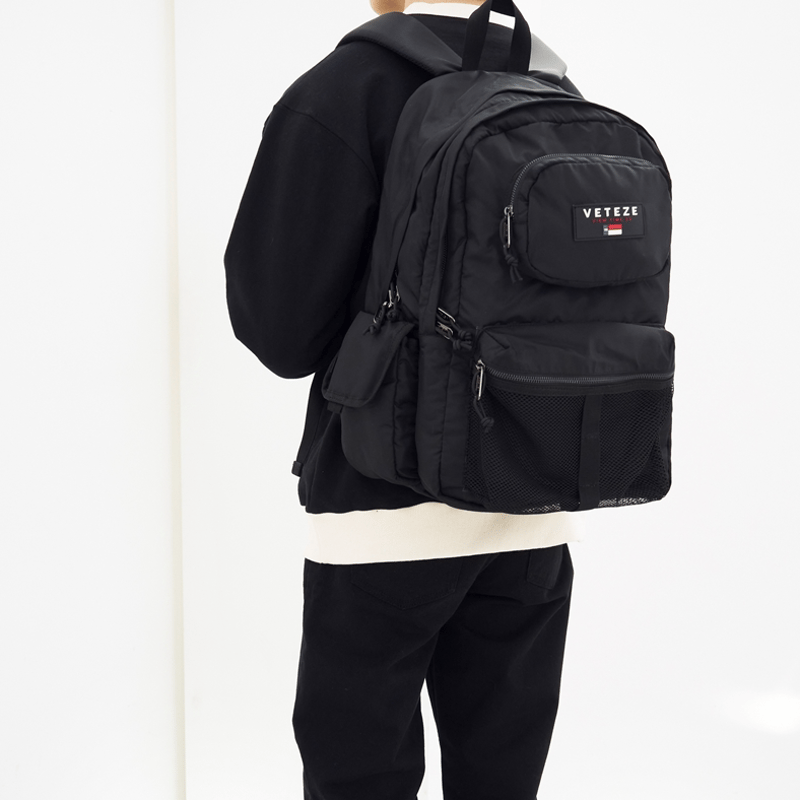 VETEZE』 レトロ MA-1 リュック (Black) | 6LJStore