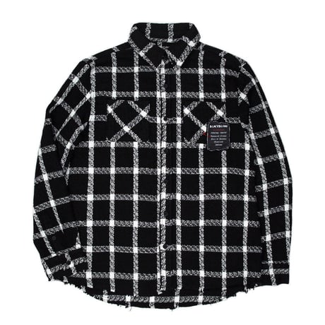 『BLACKBLOND』　ヒストリーデニムパッチワークプラッドツイード (Black)