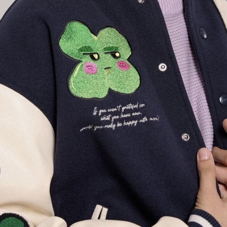 『VETEZE x ATARA』 　クローバーバーシティジャケット  (Navy)