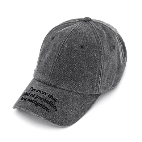 『BLACKBLOND』  スローガンロゴデニムキャップ (Dark Gray)