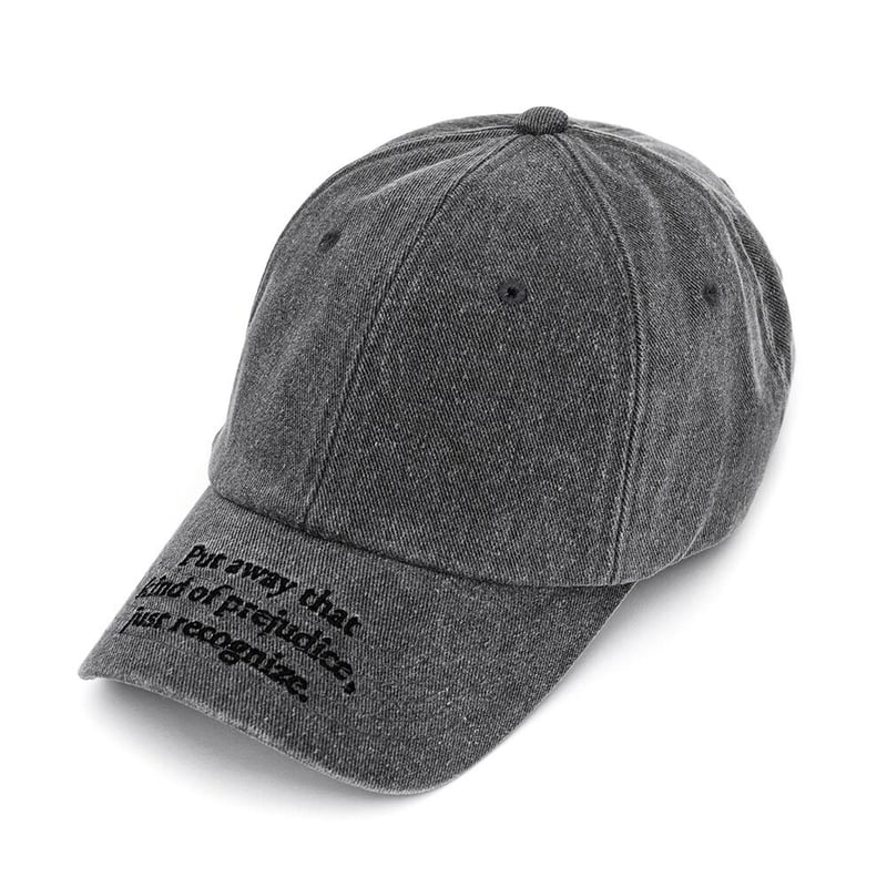 BLACKBLOND』 スローガンロゴデニムキャップ (Dark Gray) | 6LJS BLACKBLOND』 スローガンロゴデニムキャップ (Dark Gray) | 6LJS