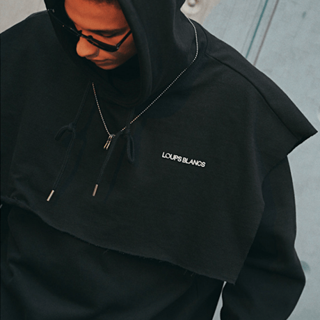 『LOUPS BLANCS』レイヤードフードボレロ (Black)