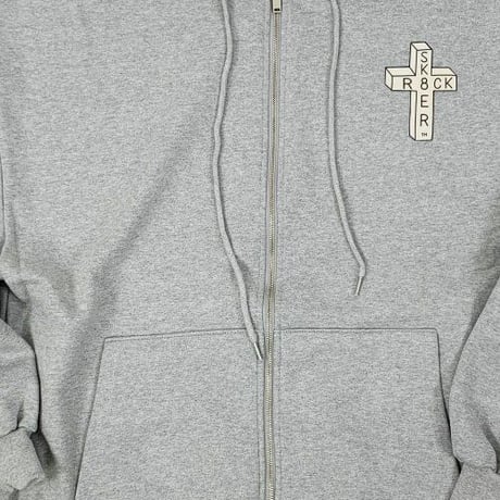 『SK8ER ROCK』 　クロスロゴヘビーバルーンフィットコットンジップパーカー (Gray)