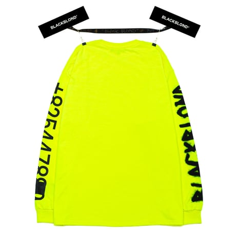 『BLACKBLOND』 　グラフィティーナンバーロゴロングスリーブ Tシャツ (Neon)