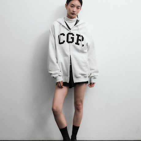 『Code:graphy』 　arch logo hoodie zip-up (Light Grey)