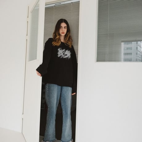 『BLOW』  スコッチペインティングスウェットシャツ (Black)
