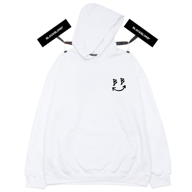 BLACKBLOND』 クラシックスマイルロゴパーカー (White) | 6LJStore