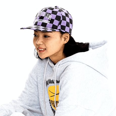 『FREAKISH BUILDING』 FS CHECKERBOARD FLAT CAP (Lilac)