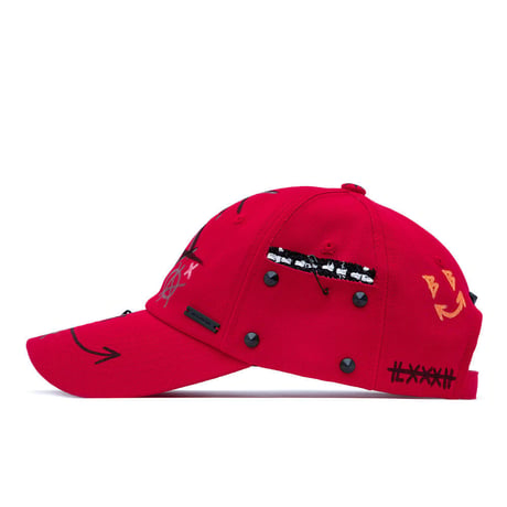 『BLACKBLOND』  プレートロゴモンスターキャップ  (Red)