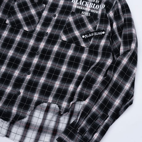 『BLACKBLOND』　No Sympathy Layered Check Shirt (Black)