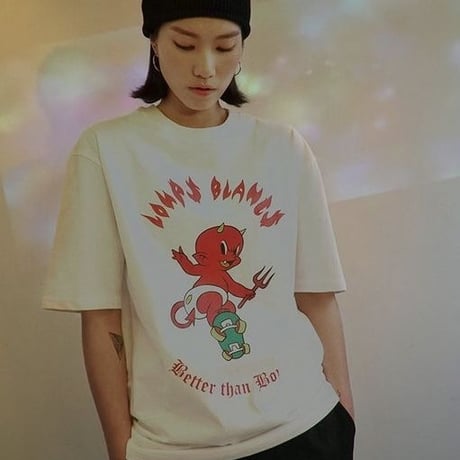 『LOUPS BLANCS』 ホットスタッフスケボーショートスリーブ Tシャツ (White)