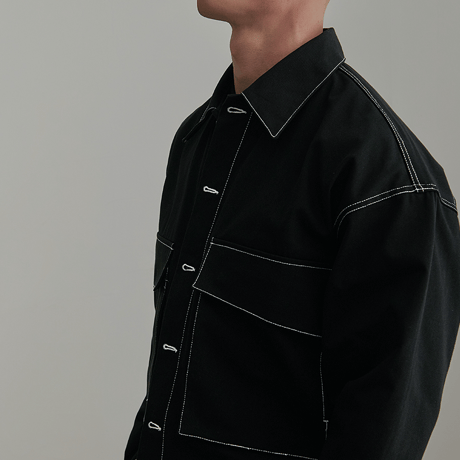 『 BY:L 』 　ステッチコープトラッカージャケット  (Black)