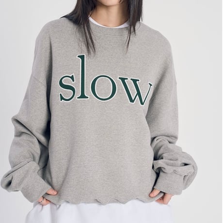 『SLOW RECORD HOUSE』　SLOW パッチスウェットシャツ (Grey)