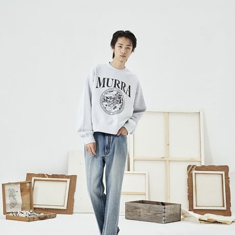 『MURRA AER 』  リリークロップスウェットシャツ (Heather Grey)