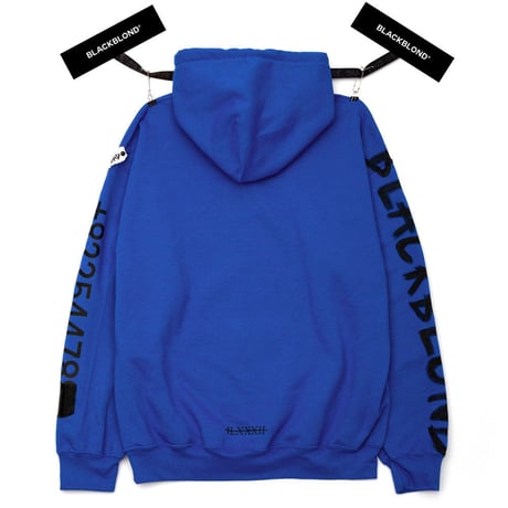 『BLACKBLOND』 グラフィティーナンバーパーカー (Blue)