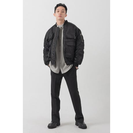 『 BY:L 』 　マルチポケットオーバーサイズMA-1  (Black)
