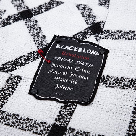 『BLACKBLOND』　ヒストリーデニムパッチワークプラッドツイード (White)
