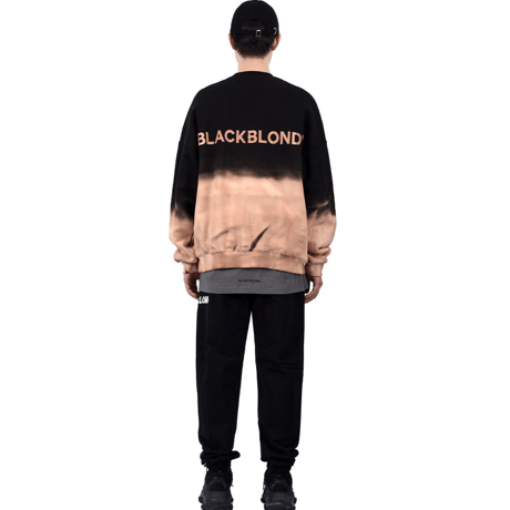 『BLACKBLOND』　bleached classic logo crewneck sweatshirt (Black)