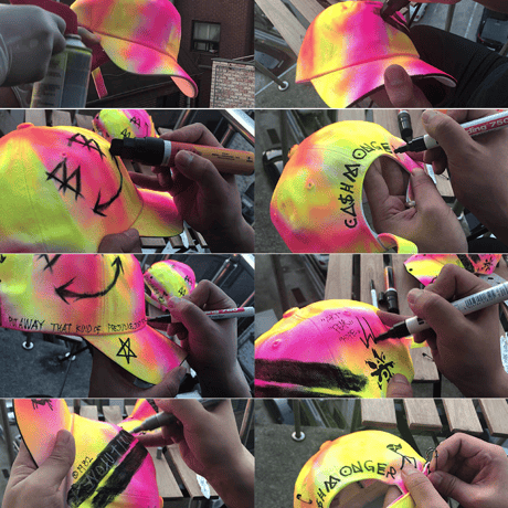 『BLACKBLOND』  サイドロゴロリポップグラフィティキャップ (Pink/Neon)