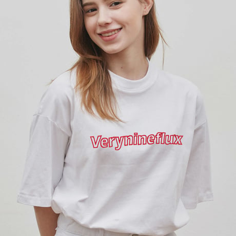 『Verynineflux』  ダイアゴナル Tシャツ (White)