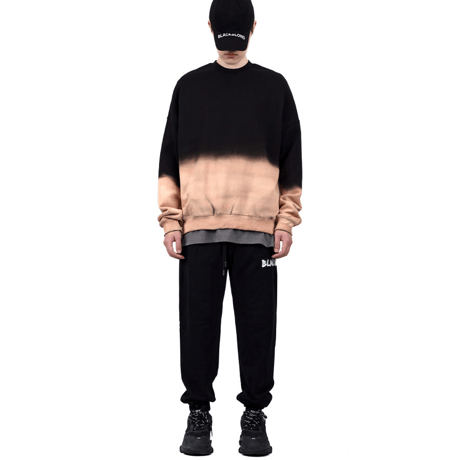 『BLACKBLOND』　bleached classic logo crewneck sweatshirt (Black)