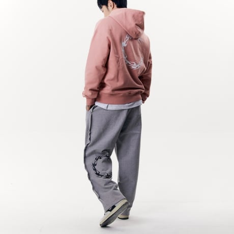 『CHAP CHAP』 　チャップフレームサークルロゴスウェットパンツ (Melange Grey)