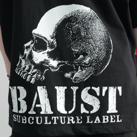『BAUST』  シグネチャーロゴスカルショートスリーブ Tシャツ (Black)