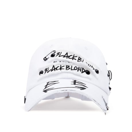『BLACKBLOND』 ビッグスマイルパッチロゴキャップ (White)