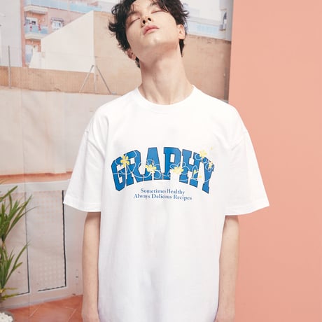 『Code:graphy』 　フラワーロゴ Tシャツ (White)