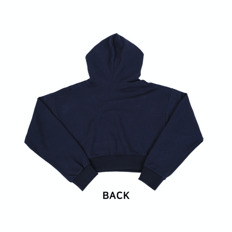 『BAUST』  deficient hood crop top (Navy)